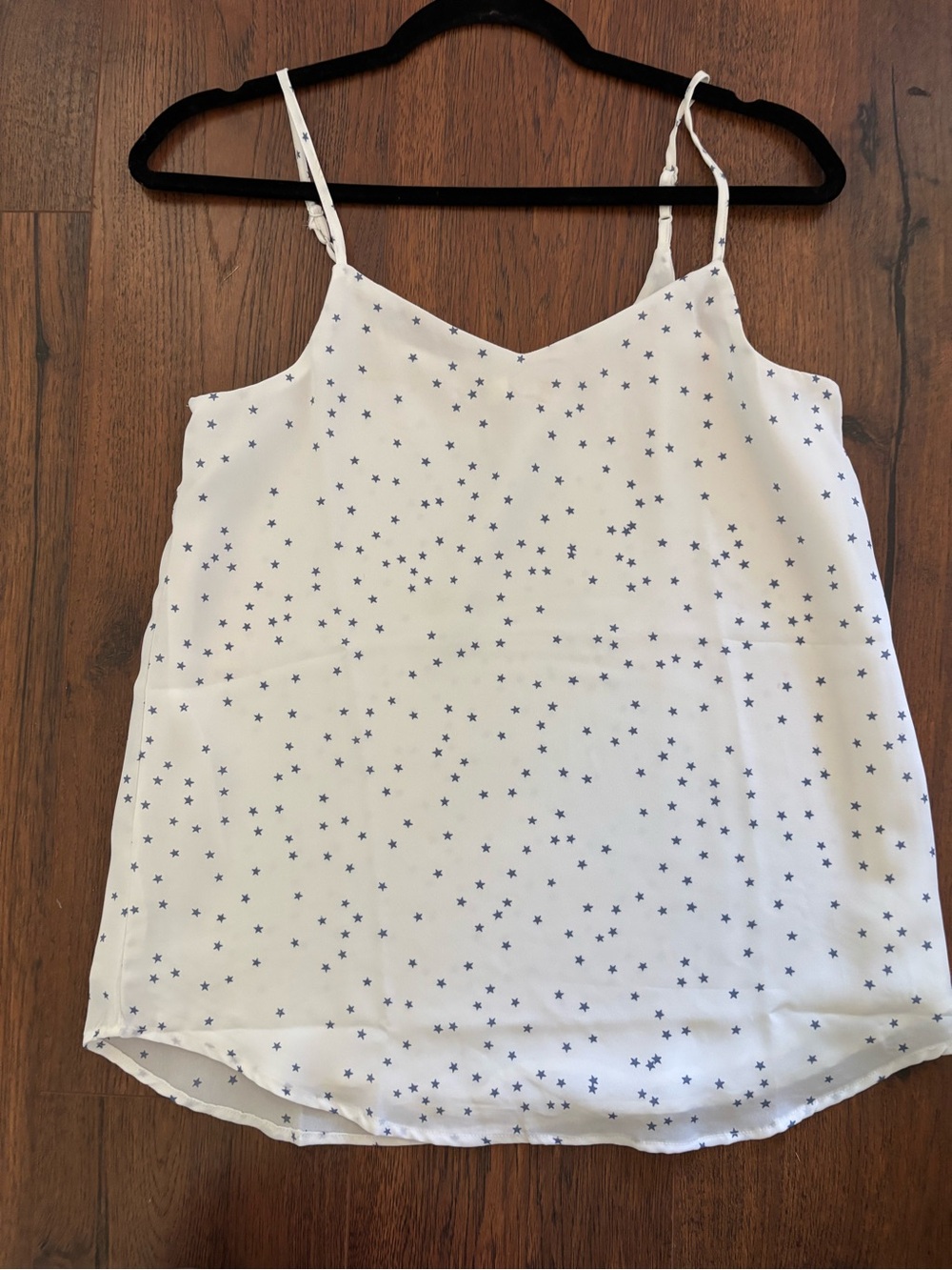 Pink Rose White Cami with Navy Star Print